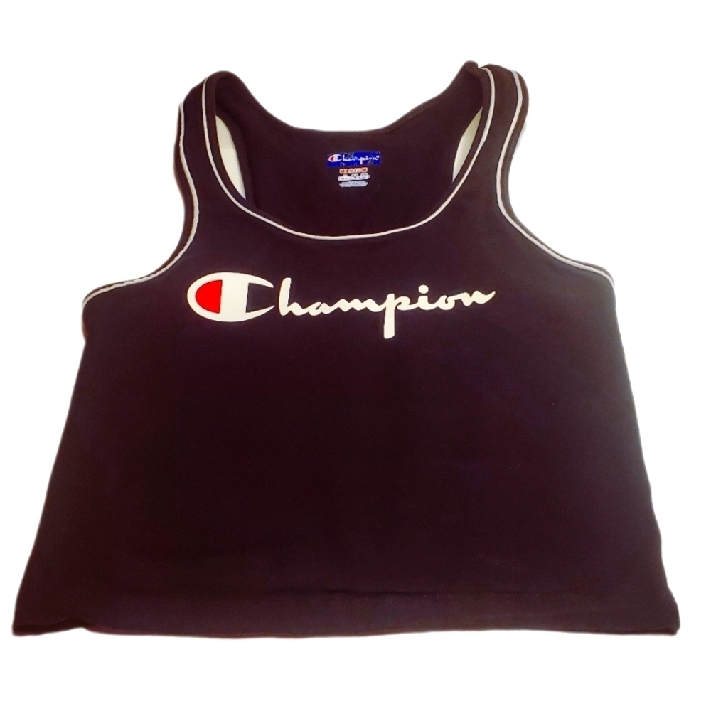 CHAMPION "Everyday" Crop Tank Top Women's Size Medium Black, White Red, EUC